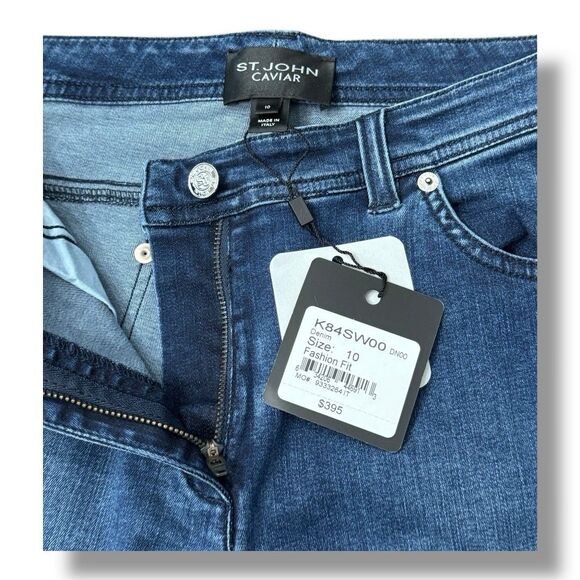 NWT St. John Caviar Jeans Stretchy Cotton 5-Pocket Made In Italy Women’s Sz 10 - Picture 8 of 12